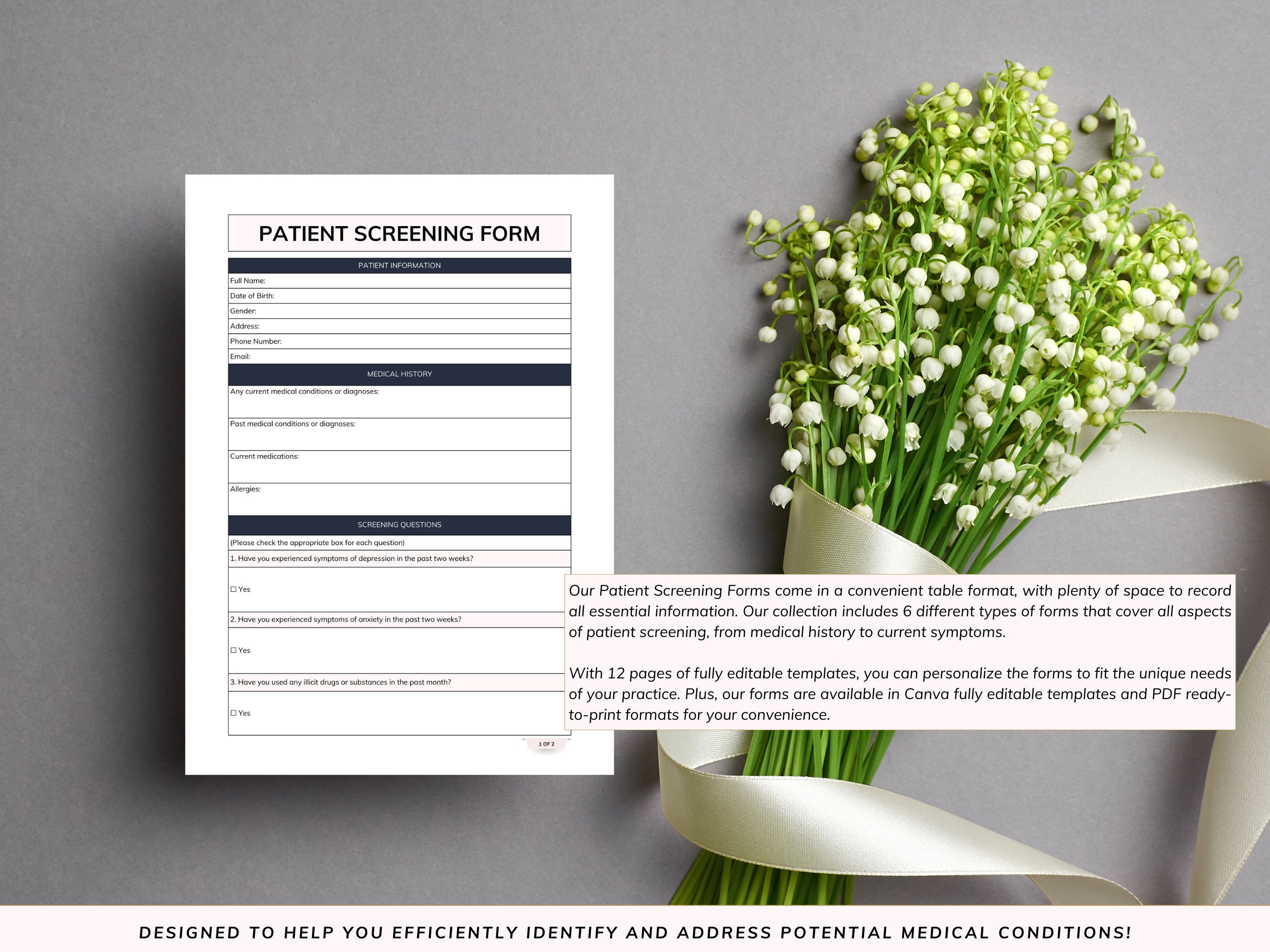 patient-screening-forms-6-editable-canva-templates-and-etsy
