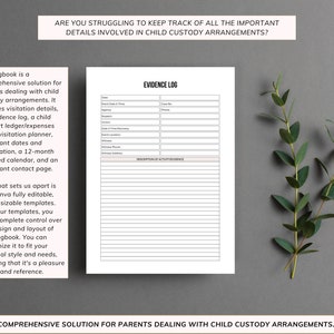 Child Custody Journal: the Essential Log Book for Keeping Accurate ...