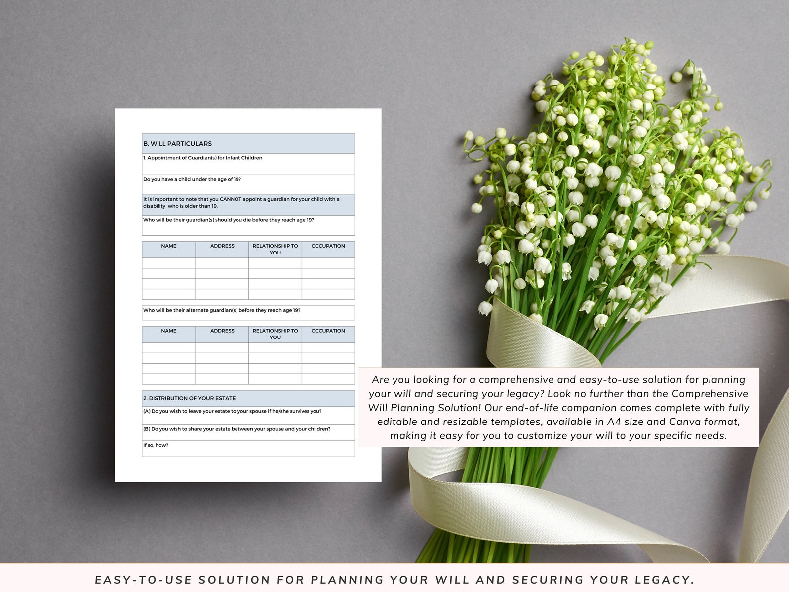 11 Will Planning Worksheets Editable Template and Printable PDF - Etsy