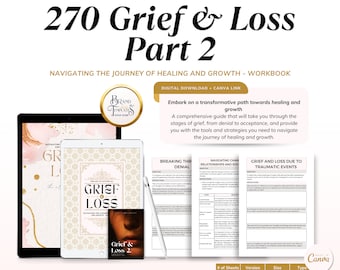Grief Recovery Workbook: Healing & Growth Strategies (Canva/PDF)