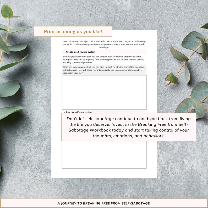 Breaking Free From Self-sabotage Worksheets: 14 Templates and Printable ...