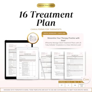 16 Treatment Plan Template for Therapists - Mental Health Assessment Tool