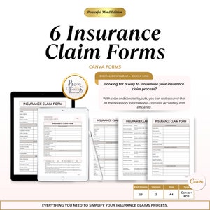 6 Insurance Claim Forms Editable Canva Templates