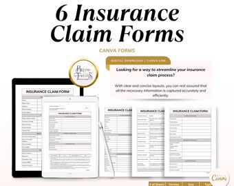 6 Insurance Claim Forms Editable Canva Templates
