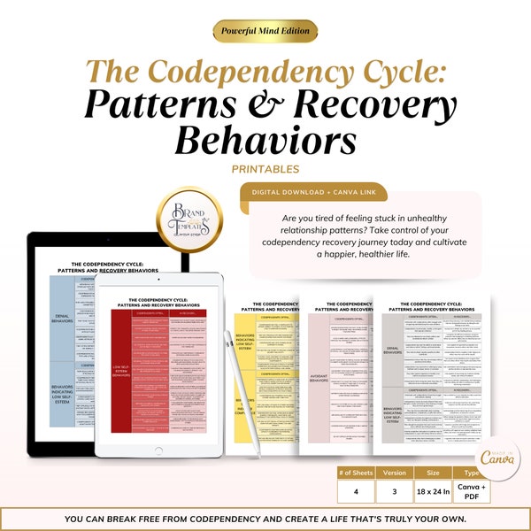 The Codependency Cycle:  Patterns and Recovery Behaviors - Printable Recovery Guide with Worksheets