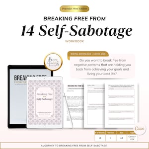 Breaking Free from Self-Sabotage Worksheets: 14 Templates and Printable PDF for Personal Growth