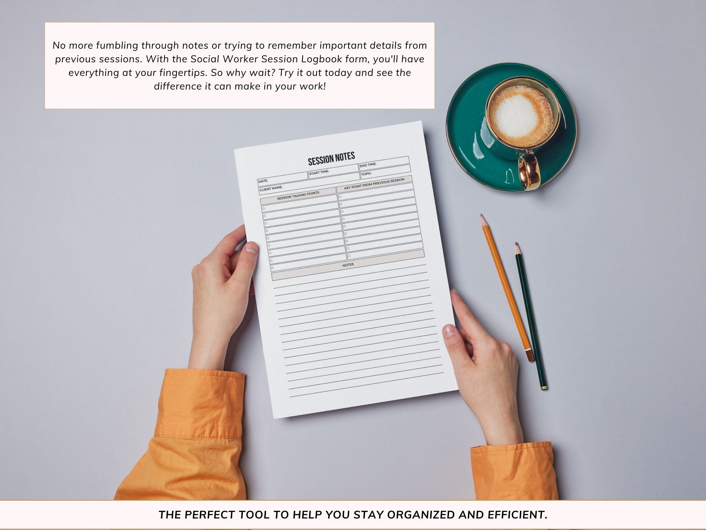 Social Worker Session Notes Notebook - Editable Template and Printable ...