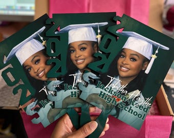 2026 Graduation Hand Fans, GradFans, Custom Face Fans with Handles, Custom Graduation Fans