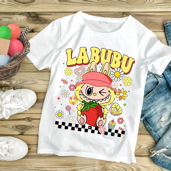 Maglietta Labubu, maglietta colorata in stile anime chibi
