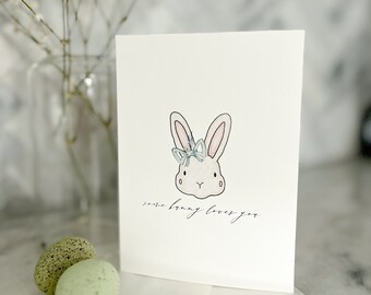 Bunny Card | General Card| Folded Card| Easter Greeting | Love card | Baby Shower gift card | Some Bunny Loves You | Blank card