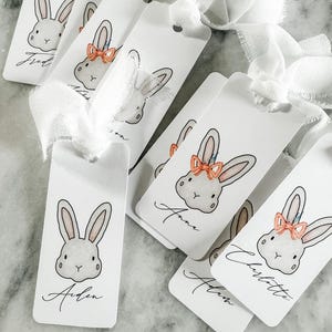 Tischkarte Hase | Oster-Tischkarte | Osterkorb Geschenkanhänger | Baby Shower Platzkarte | Frühling Tisch Dekor | Platzkarten nach Wunsch