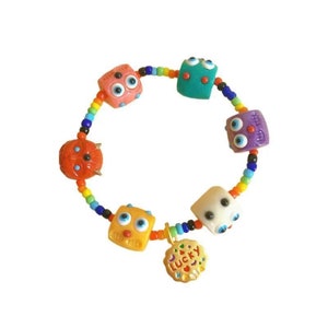 Cute Little Monster Wild Strawberry Colorful Beaded Bracelet Girlfriend Bracelet Lucky Braided Rope Transfer Bracelet Exquisite Gift
