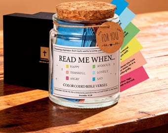Bible Verse Jar Color Scripture Jar Read Me When Jar Christian Encouragement Gift Prayer Faith Jar Daily Religious New Year Gift for her