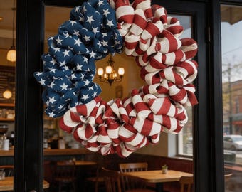 USA 250 Patriotischer Kranz, 4. Juli Türkranz, Americana Türbehang, 4. Juli Dekor, Türdekoration zum Unabhängigkeitstag