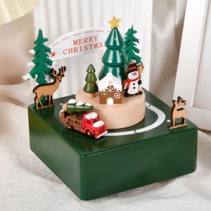 Christmas decoration Creative Gift  present Music Box  truck Wooden Crafts Children Gift  Home Decoration Personalized craft gifts