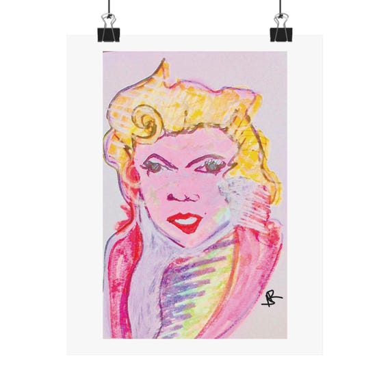 Marilyn Glam Portrait Poster | Matte Vertical Poster, Pop Art Face Print