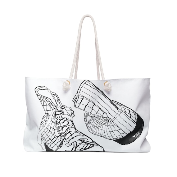 Dad's Vans Weekender Bag | Canvas Travel Tote, Shoe Sketch Print