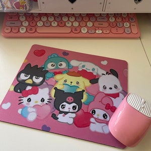 Kitty and friends mouse pad |Super cute mouse pad| Kawaii mousepad for desk