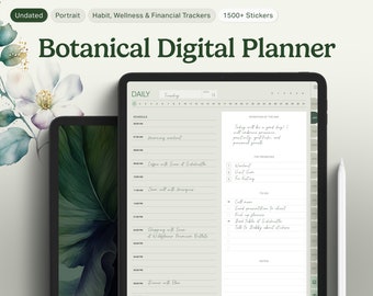 Undated Digital Planner for Goodnotes iPad PDF | Daily, Weekly, Monthly Yearly Planning | Goodnotes Template | Track Habits, Finance, Health