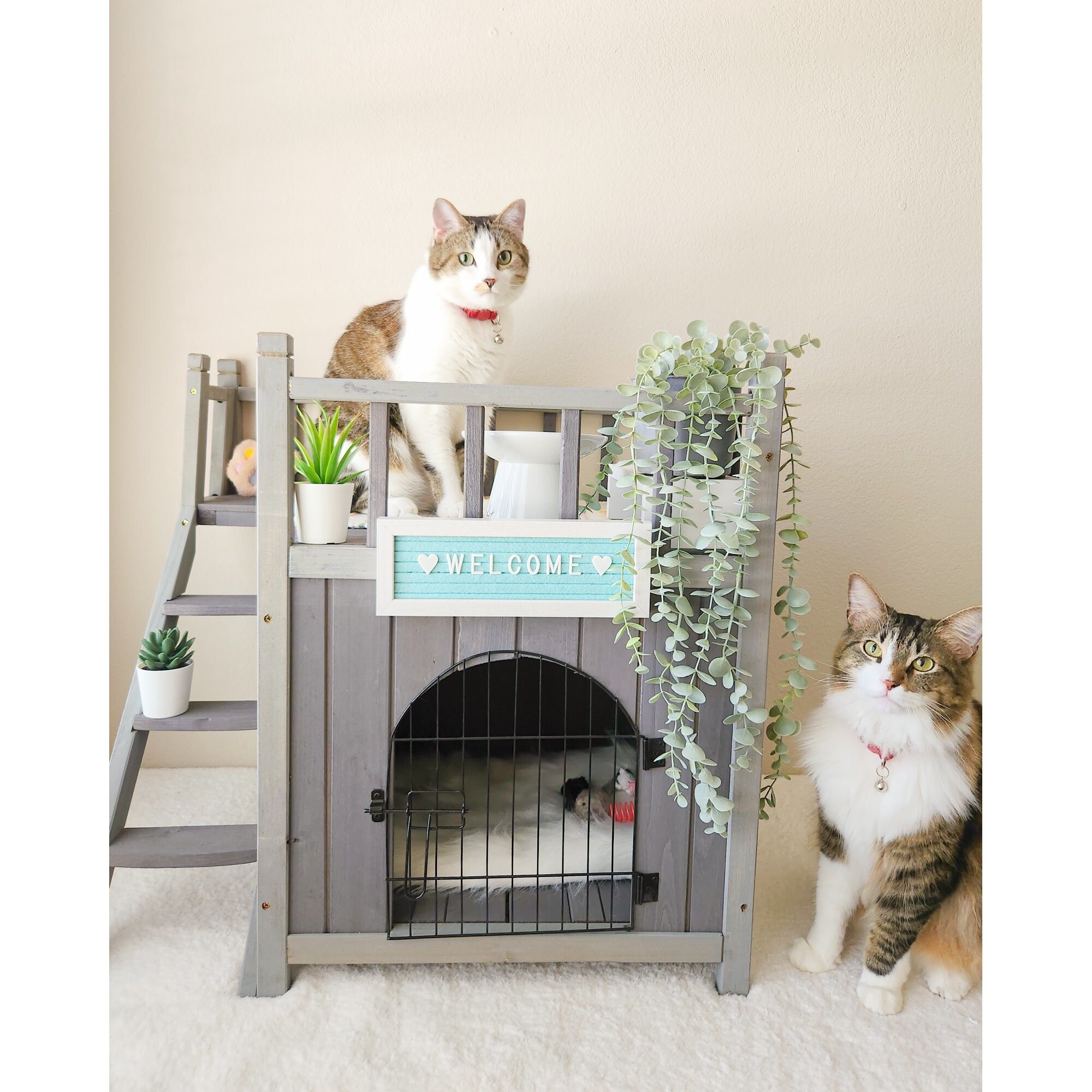 Cat Cage Wood, Cat House Wooden, Perfect Cat Castle Love. Cat Enclosure