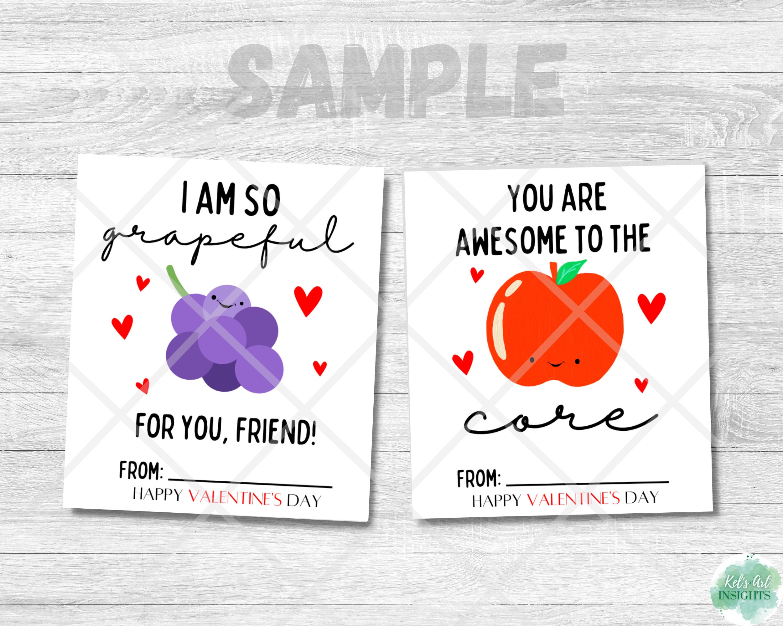 Printable Cute Fruit Valentines Cards for Kids School - Etsy