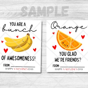 Printable Cute Fruit Valentines Cards for Kids School - Etsy
