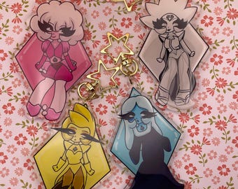 Steven Universe Diamond Keychains