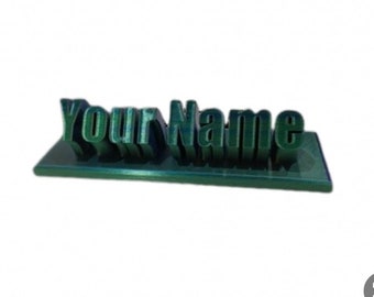 personalisable name plate, plaque, desk name