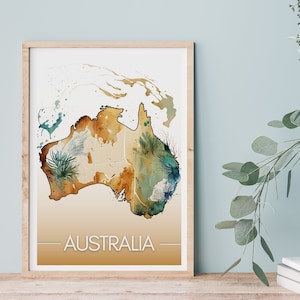 AUSTRALIEN Kunst Karte - Australien Karte Poster - Australien Wandkarte - Australien druckbare Kunst - Reiseposter Australien