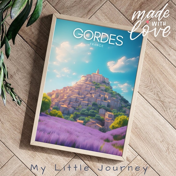 GORDES Poster | Affiche de Gordes | Impression de voyage France | Affiche de voyage Provence - Physical Print