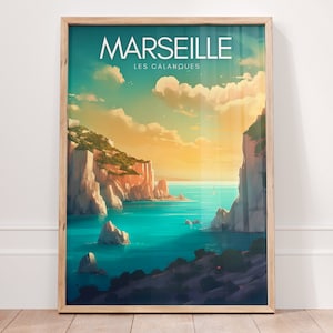 Les Calanques de Marseille Print | MARSEILLE Wall Art Seaside, Housewarming Gift France Mediterranean Decor Coastal Landscape Art