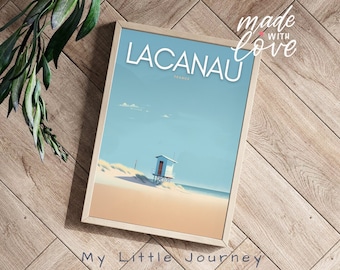 LACANAU Poster | Lacanau Wall Art Print | Frankreich Reise Poster | Frankreich Reise Poster | Physischer Druck