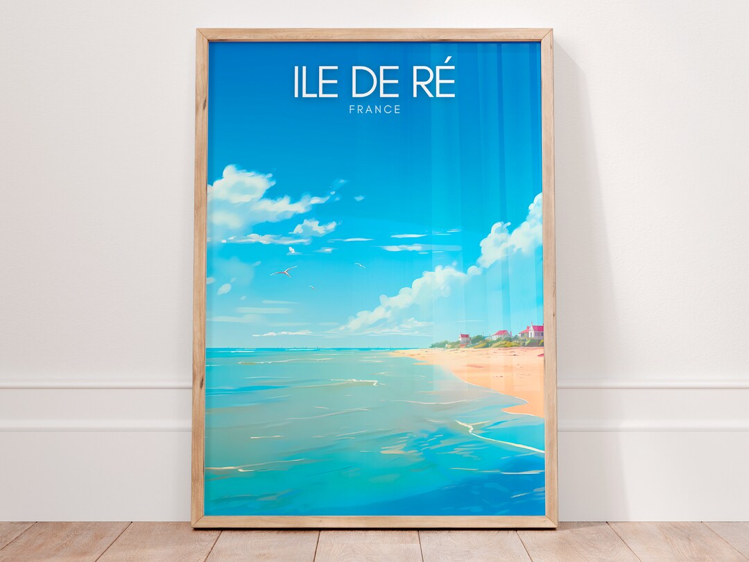 Ile De Ré Travel Poster, French Print La Rochelle, Île De Ré Minimalist ...