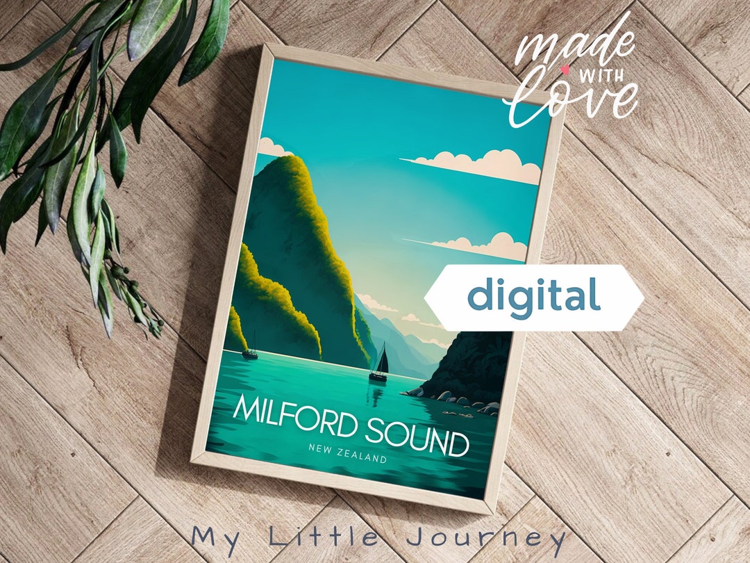 MILFORD SOUND Poster New Zealand Wall Art Print New Zealand Travel