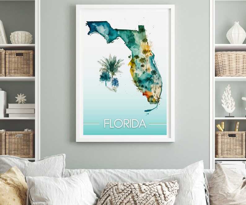FLORIDA Art Map Florida Map Poster - Il 794xN.4685542255 8aeh 