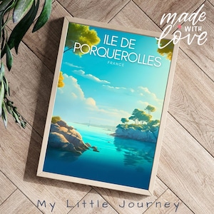 Póster de PORQUEROLLES / Impresión de la isla de Porquerolles / Impresión del sur de Francia / Póster de viaje a Francia / Impresión física