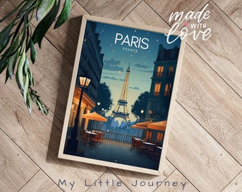 PARIS Travel Print | Eiffel Tower Paris Print | France Wall Art Décor | Paris France Gift | Paris Gift Art Lovers - Premium Poster