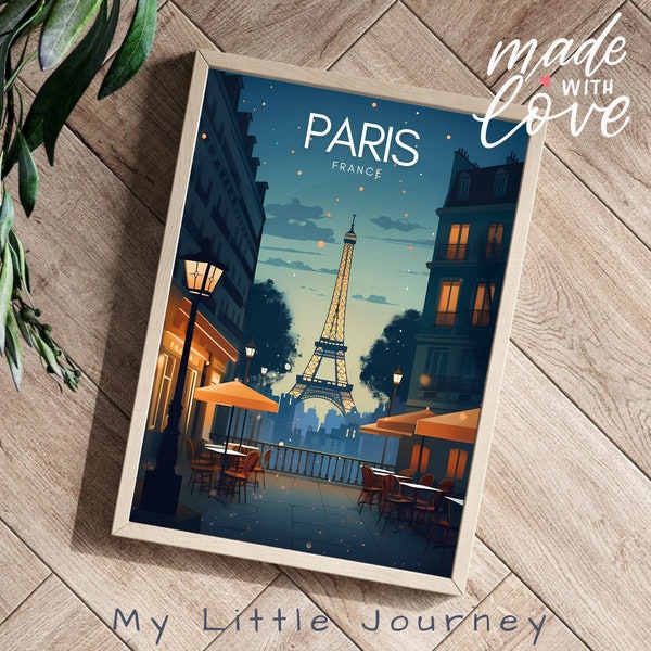 PARIS Affiche | Tour Eiffel Paris Poster | Cadeau de voyage en France | Cadeau Paris - Impression Premium