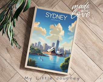 SYDNEY Travel Poster Print | Australia Wall Art | Australia Print | Sydney Opera House | Physical Print