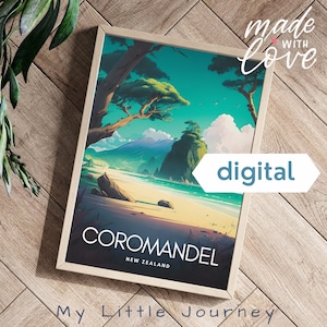 COROMANDEL Poster | New Zealand Wall Art Print | New Zealand Travel Print | New Zealand Travel Poster - Digital Download