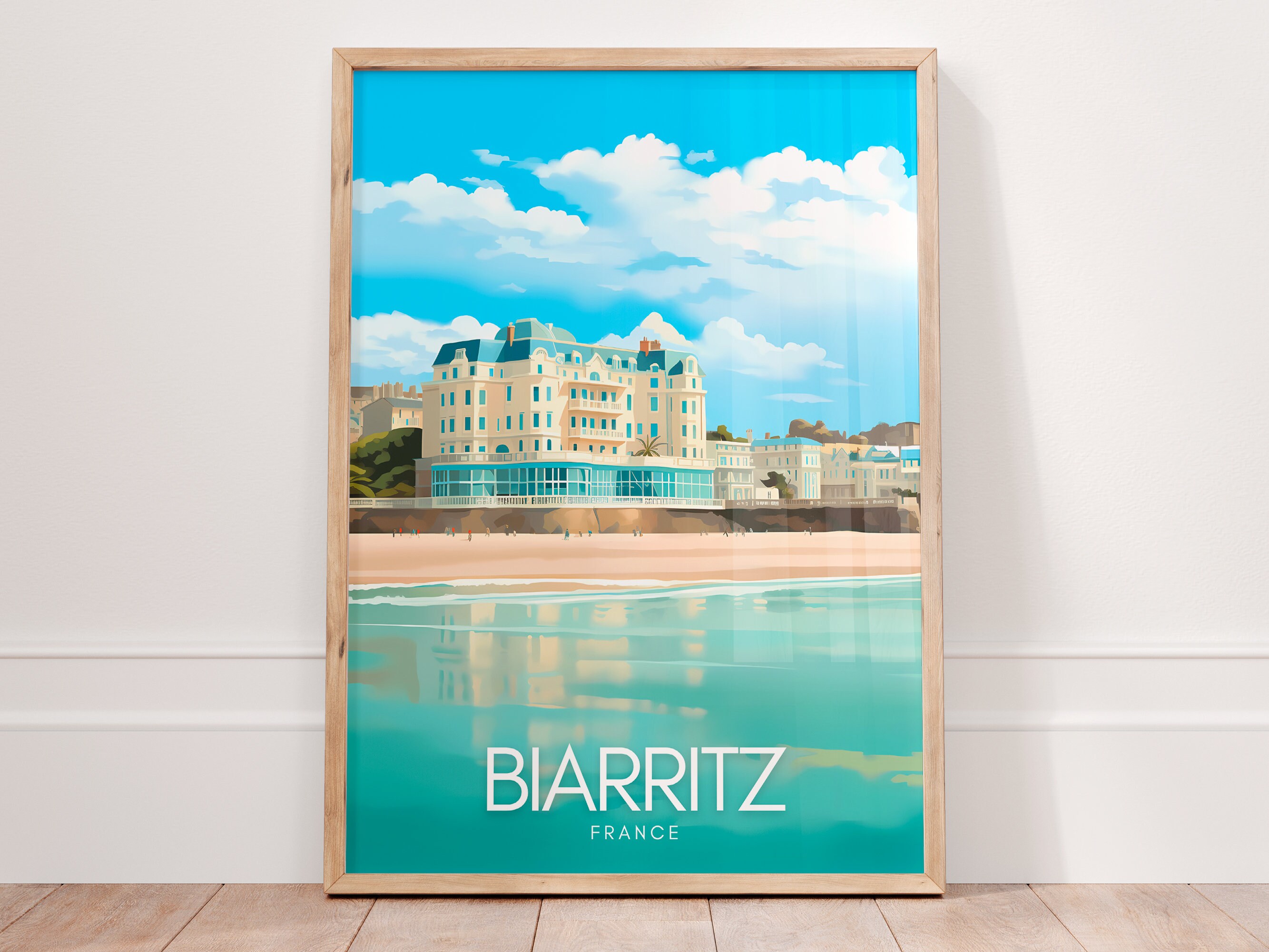 BIARRITZ Print, France Travel Poster, Coastal Wall Art, Summer Beach Decor, Holiday Gift, French Poster