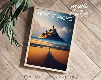 MONT SAINT MICHEL Poster | France Wall Art Print | Mont Saint-Michel Print | France Travel Poster | Physical Print