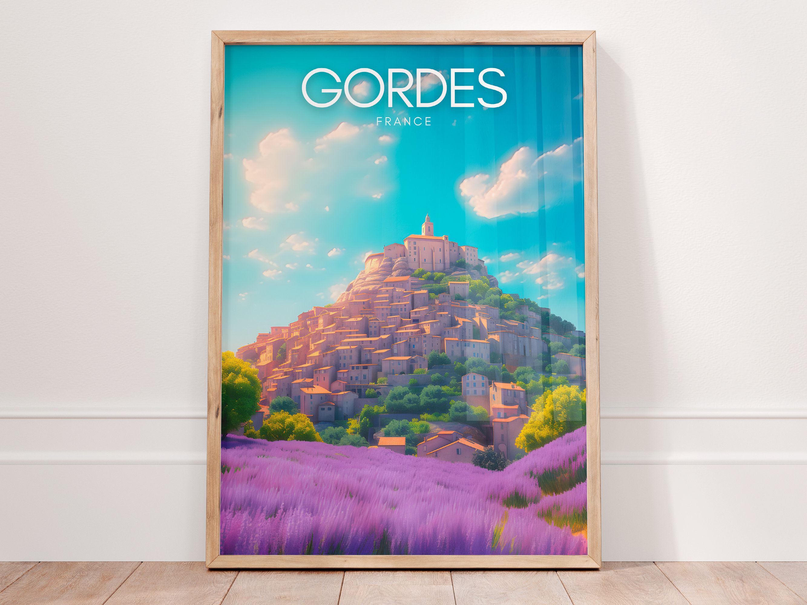 GORDES Print | Gordes Wall Art Provence Lavender Gift Travel Poster ...