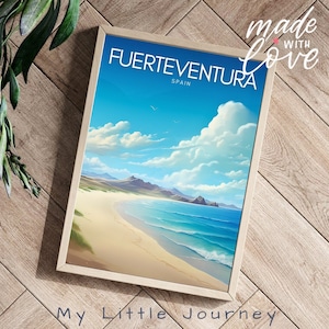 Póster de FUERTEVENTURA / Impresión de arte mural de España / Impresión de viaje a las Islas Canarias / Póster de viaje a Fuerteventura / Impresión física