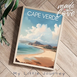 CAPE VERDE Poster | Cabo Verde Travel Poster Print | AFRICA Wall Art | Cape Verde Islands Art Gift
