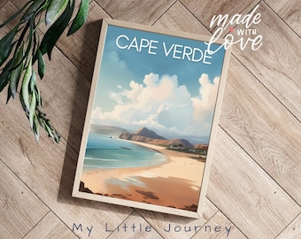 CAPE VERDE Poster | Cabo Verde Travel Poster Print | AFRICA Wall Art | Cape Verde Islands Art Gift