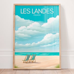 LES LANDES Print Beach Wall Art - France Seascape Holiday Gift Beach House Decor Coastal - Biscarosse Mimizan CapBreton Hossegor