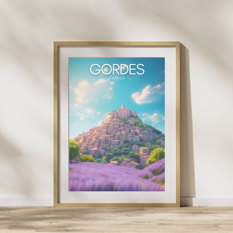 GORDES Print | Gordes Wall Art Provence Lavender Gift Travel Poster ...