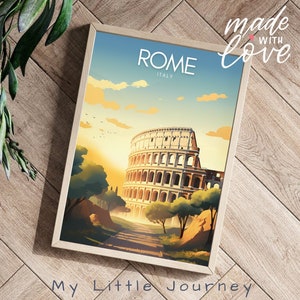 ROME Poster, Italy Wall Art, italian gifts, Rome Wall Art, Italy Landscape, Rome Travel Poster