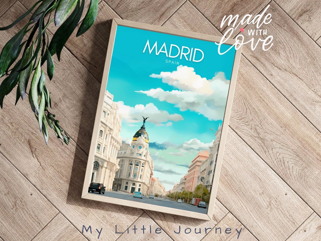 MADRID Travel Poster, Spain Wall Art, Madrid City Art Print, Spanish ...